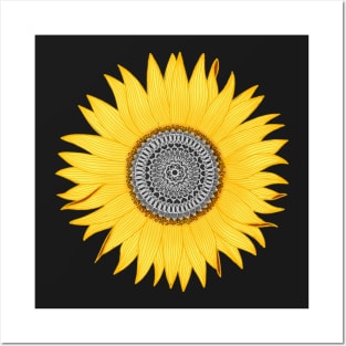 Sunflower mandala Posters and Art